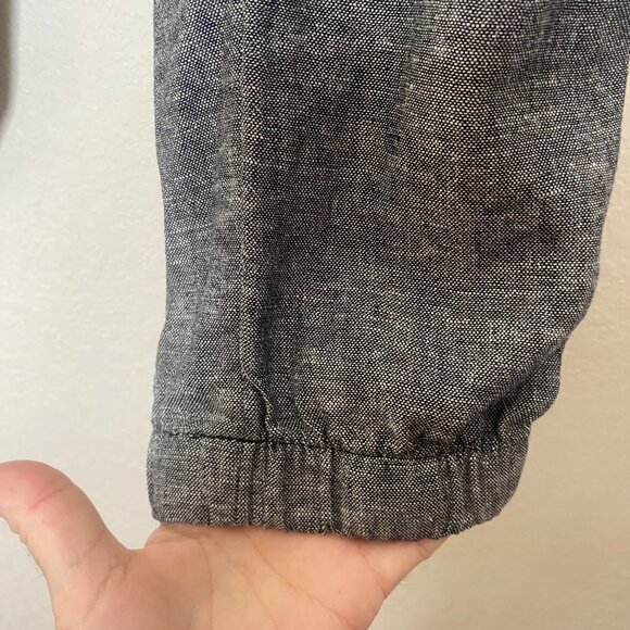 $44 NWT Linen Utility Joggers Womens Size 4 Gray Mid Rise Relaxed Fit Tapered St - Picture 8 of 11